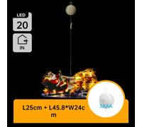 Aigostar Ciondolo Babbo Natale Slitta 20 LED Calda Batteria Ventosa