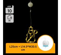 Aigostar Ciondolo Pupazzo Neve 10 LED Calda Batteria Ventosa IP20