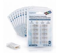 Aigostar Connettore Intermedio Trasparente per Striscia LED RGB 5050 100 Pezzi