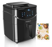 Aigostar Cube Melodia - Friggitrice ad aria + vaporiera 2 in 1, capacità 7 L, touch screen LED, 8 programmi, 1700 W, modalità manuale. Funzione di pompaggio e pulizia. Senza BPA. Ricettario incluso