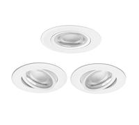Aigostar Downlight Da Incasso a LED, 5W=53W, 6500K, Ruotabile, 3 Unità | Luce Bianco Fredda, 370LM, Orientabili a 30° Faretti LED da Incasso per Cartongesso, Foro Incasso Ø70-75 mm, 220-240V
