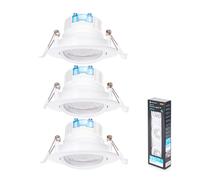 Aigostar Downlight LED E6 Incasso Orientabile 5W Luce Fredda 6500K 370lm 3 Pezzi