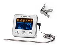 Aigostar Elliott - Termometro Cucina/Timer Cucina, Termometro Alimentare con Display LCD Retroilluminato, Funzione di Allarme, Letture Veloci e Accurate. Cottura BBQ Forno Arrosto Griglia.