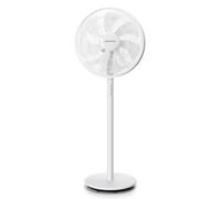 Aigostar Erika - Ventilatore a piantana, 7 pale, diametro di 41 cm, 55W, ventilatore silenzioso con oscillazione di 70°, 3 velocità, altezza regolabile da 108-130 cm, bianco