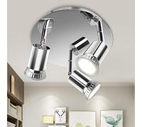 Aigostar Faretti da Soffitto Orientabili,Plafoniera LED con 3 Faretti GU10 Base, ø 200mm,Lampadario da Soffitto per interno cucine, soggiorni, camere da letto, ect (Senza lampadina)