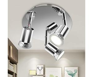 Aigostar Faretti da Soffitto Orientabili,Plafoniera LED con 3 Faretti GU10 Base, ø 200mm,Lampadario da Soffitto per interno cucine, soggiorni, camere da letto, ect (Senza lampadina)