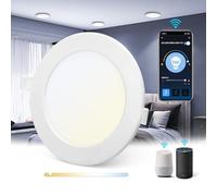 Aigostar Faretti LED da Incasso Intelligenti ultrasottili, 18W. Compatibile con Alexa e Google. Luce dimmerabile da 3000-6500K. Controllo Vocale, Controllo Wi-Fi Wireless.