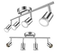 Aigostar Faretti LED Soffitto Orientabili, Lampada da Soffitto Moderna GU10, 4 Luci Lampadario Camera da Letto Cucina Soggiorno 220V (Lampadine non incluse), 2 pezzi