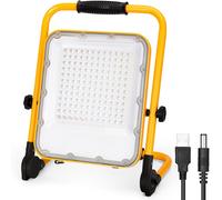 FARO LED RICARICABILE 100 W FARETTO BATTERIE SOSTITUIBILI LUCE FREDDA PORTATILE [EEK: A+++]