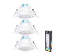 Aigostar Faretto Incasso LED 5W Luce Calda 3000K Orientabile 60° Bianco 3 Pezzi