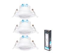 Aigostar Faretto Incasso LED 5W Luce Fredda 6500K Orientabile 60° Bianco 3 Pezzi