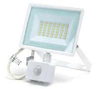 Aigostar Faretto LED 30W con Sensore Movimento 2510lm 4000K IP65 Bianco Slim