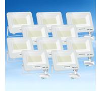 Aigostar Faretto LED da Esterno 50W, 4500LM, Faretti LED Esterno luce bianca 6500K, Luce di Sicurezza Impermeabile IP65, Per Giardino, Cortile, Garage, Corridoio, Confezione da 10
