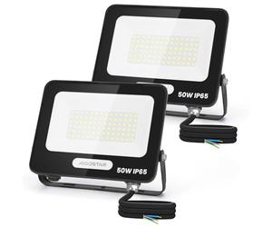 Aigostar Faretto LED da Esterno 50w 4500LM, IP65, 6500K, 2 pezzi