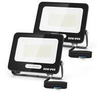 Aigostar Faretto LED da Esterno 50w 4500LM, IP65, 6500K, 2 pezzi | Faretti LED Esterno Impermeabile IP65, 6500K Bianca Fredda, Faro led per Giardino, Cortile, Garage, Pareti