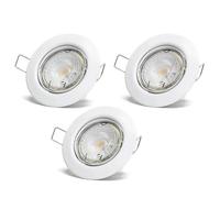 Aigostar Faretto LED Incasso 4.5W 3000K Bianco Orientabile Foro 65mm 3 Pezzi