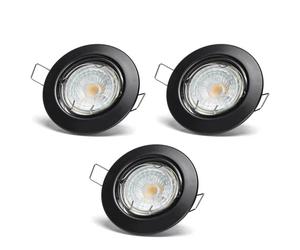 Aigostar Faretto LED Incasso 4.5W 3000K Nero Orientabile Foro 65mm 3 Pezzi