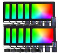 Aigostar Faretto LED per esterni da 50W, Faretto LED a colori RGB con telecomando, 6 modalità stroboscopiche, modalità DI, timer, regolabile, IP65 impermeabile per giardino, feste, ecc,10 Pezzi