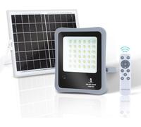 Aigostar - Faretto solare LED per esterni con telecomando da 100W, luce bianca 6500k. Faretto solare crepuscolare con funzione timer, IP65 resistenze alla pioggia