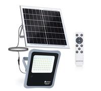 Aigostar - Faretto solare LED per esterni con telecomando da 200W, luce bianca 6500k. Faretto solare crepuscolare con funzione timer, IP65 resistenze alla pioggia