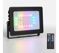 Aigostar Faro LED 30W RGB IP65 Multicolore Nero Illuminazione Dinamica