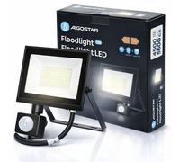 Aigostar Faro LED 50W 4500LM IP65 Sensore Movimento e Crepuscolare 6500K Nero