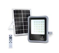 Faro Led 30W Grigio con pannello solare IP65 Bianco freddo 6500K Dimmerabile con telecomando e con sensore crepuscolare Aigostar