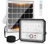Aigostar Faro Led Esterno con Pannello Solare,80W, 800 Lumen,4000mAh Batteria a Lunga Durata,Faretto Solare con Sensore di Movimento,Lampada Solare con Telecomando per Giardino, Cortile,Terrazzo