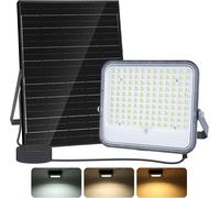 Faro Led 150W Grigio con pannello solare IP66 CCT temperatura colore regolabile Dimmerabile con telecomando e con sensore crepuscolare Aigostar