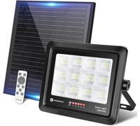 Aigostar Faro LED Solare 200W 2000lm IP65 Luce Fredda 15000mAh Telecomando