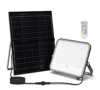 Aigostar Faro LED Solare 200W IP66 RGB 16000mAh Telecomando 16 Colori