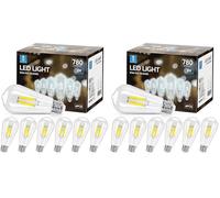 Aigostar Filamento Lampadine Led E27 Luce Fredda 6500K,6W Equivalenti a 54W,700Lm,ST64 Stile Vintage, Non Dimmerabile, Pacco da 12 Pezzi