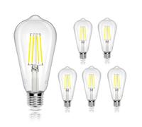 Aigostar Filamento Lampadine Led E27 Luce Fredda 6500K,8W Equivalenti a 69W,950Lm,ST64 Stile Vintage, Non Dimmerabile, Pacco da 5 Pezzi