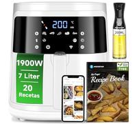 Aigostar Friggitrice ad Aria 7L Smart 1900W - Schermo LED Touch, Bianco