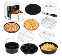 Aigostar Friggitrice ad Aria Smart 7L 1900W, con 12 Friggitrice ad aria accessori, Controllo WiFi/App, 7 Programmi, Schermo LED Touch, Cestello Rimovibile Antiaderente, Senza Olio, Senza BPA, Ricette