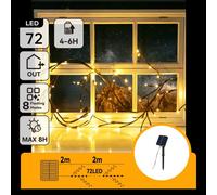 Aigostar Ghirlanda Edera/Rattan Solare 2m 72 LED Luce Calda 8 Modalità IP65