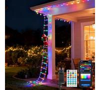 Aigostar Ghirlanda Luminosa Natalizia da 3m con 150 LED e Babbo Natale, Luci per Scale RGB Intelligenti, Multimodalità, Controllo App e Telecomando, Timer, per Interni/Esterni