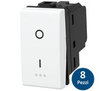 Aigostar Interruttore Bipolare Bianco Compatibile BTcino Matix 8 Pezzi