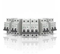 Aigostar Interruttore Magnetotermico 2P 50A Curva C Grigio DIN 6 Pezzi