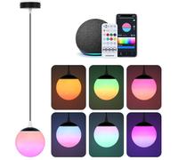 Aigostar - Lampada a Sospensione Intelligente LED con Bluetooth Mesh, Compatibile con Alexa, Controllo Colore a Doppia Zona, 8W, 800LM, 2700K-6500K e RGB Dimmerabile