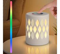 Aigostar Lampada da Comodino Touch Dimmerabile, Luce Notturna Bambini con 256 Colori RGB e Bianco Caldo, Lampada da Tavolo USB Ricaricabile per Camera da Letto
