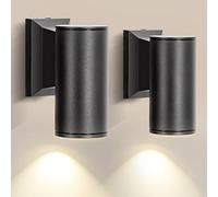 Aigostar Lampada da Parete Esterno Impermeabile IP65,GU10 Alluminio Lampada da Parete Esterni,Applique Moderna,Luce Esterno per Muro Portico Corridoio Terrazza,Nero(2 pacchi)