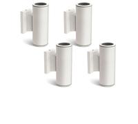 Aigostar Lampada da Parete Esterno Impermeabile IP65, GU10 Alluminio Up Down Lampada da Parete Esterni, Applique Moderna Esterno per Portico, Corridoio, Terrazza, Bianco, Confezione da 4