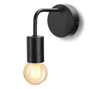 Aigostar Lampada da Parete Retro Industriale per Interni | Attacco E27 Senza Lampadina | Applique da Parete Max 40W | Adatta per Camera da Letto, Soggiorno, Corridoio (Nero)