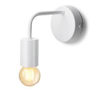 Aigostar Lampada da Parete Retro Industriale per Interni | Attacco E27 Senza Lampadina | Applique da Parete Max 40W | Adatta per Camera da Letto, Soggiorno, Corridoio (Bianco)