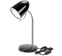 Aigostar Lampada da Scrivania Vintage, Lampada da Tavolo con Cavo da 153 cm, Lampadina Non Inclusa, Compatibile con Lampadine Modello E27, Nero