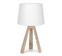 Aigostar Lampada da Tavolo Vintage in Resina, Lampada da Comodino con Paralume in Tessuto, Attacco E14, Pulsante sul Cavo, Abat Jour da Comodino per Camera da Letto, Soggiorno, Ufficio - H31cm
