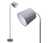 Aigostar Lampada da Terra con Interruttore a Pedale, Presa E14 con Paralume Grigio, Lampada a Piantana con Base in Metallo, Lampada da Pavimento Moderna Vintage per Saloto, Camera da Letto, Lettura