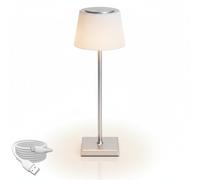 Lampada da tavolo Led touch Dory Argento 4W portatile a batteria ricaricabile USB Aigostar