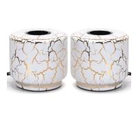 Aigostar Lampada da Tavolo in Ceramica Effetto Marmo con Interruttore a Filo, per Lampadine E27 60W Max - Lampada da Comodino Moderna per Camera/Soggiorno/Ufficio, Senza Fonte Luminosa, 2 Pezzi